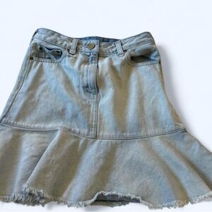 Michael Kors Light Blue Denim Flared Skirt